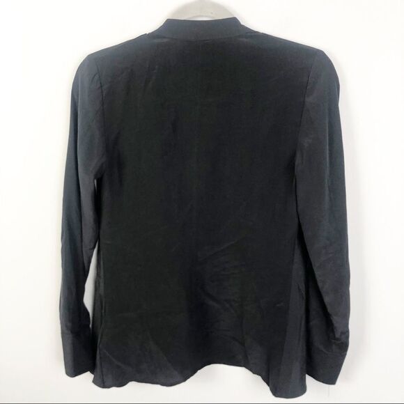 TED BAKER LONDON | Black Silk Silver Studded Open Jacket Women’s Size 0 - Picture 7 of 9